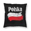 Polska Polish Flag Vintage Poland Lovers Square Pillow Case Decorative Pillow Cushion Covers
