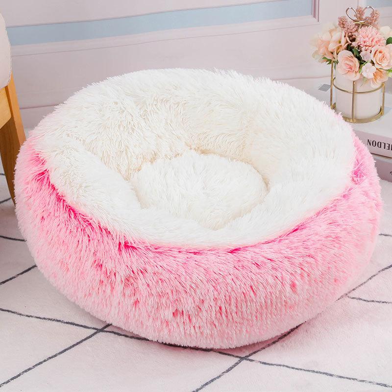 Donut Dog Bed для средних собак Мягкая кровать Домашние животные Круглые аксессуары Маленькая корзина Диван Корзины Для домашних животных Большие подушки Принадлежности для щенков Коврик для кошек