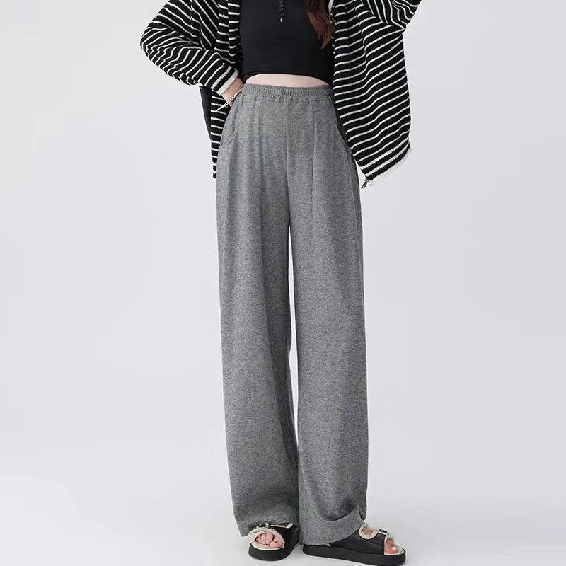 Бархатные брюки широкого кроя для беременных: Уютный дизайн с боковой кулиской для осени/зимы, идеально подходит как до беременности, так и после нее.