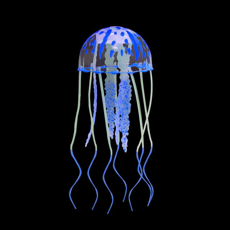 Creative simulation luminous mini jellyfish aquarium decorative fish tank underwater luminous landscape home decoration