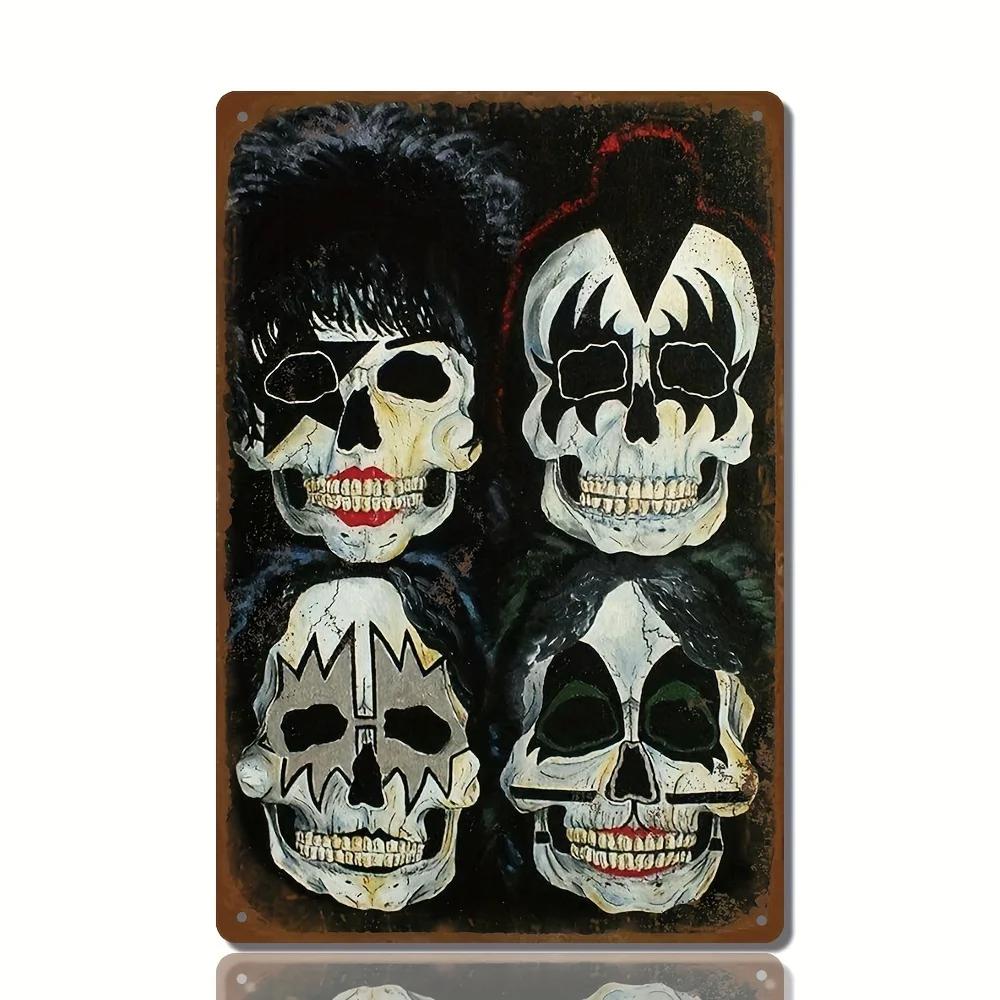 Классическая рок-группа «Kiss Revenge» Винтажный художественный металлический постер Знак Ретро-мужчина Пещера Музыкальный клуб Бар Паб Кафе Декоративные таблички