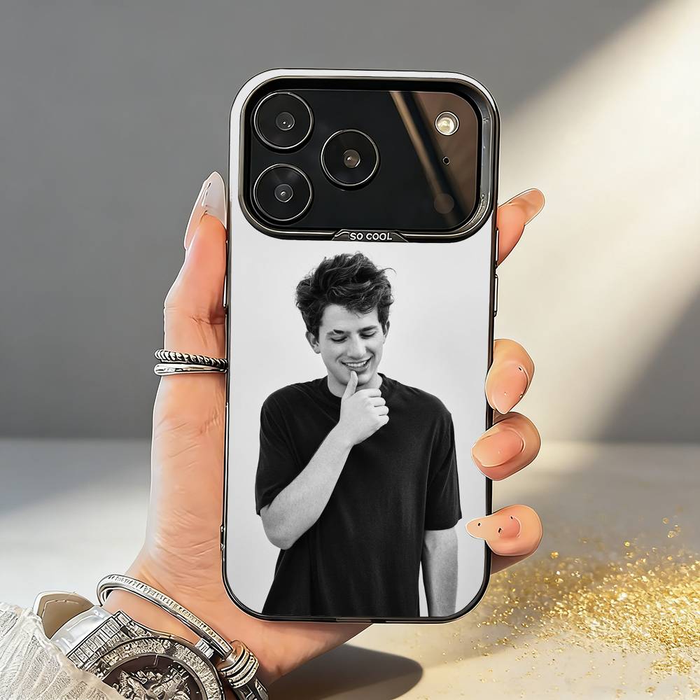 Чехол для телефона певца C-Charlie P-Puth Для iPhone17,16,15,14,13,12,11,Pro,MAX Серый Матовый Силиконовый Черный Чехол