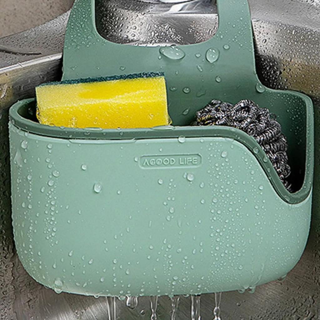 Home Storage Drain Basket Kitchen Sink Holder Adjustable Soap Sponge Shlf Hanging Drain Basket Bag Kitchen Accessories