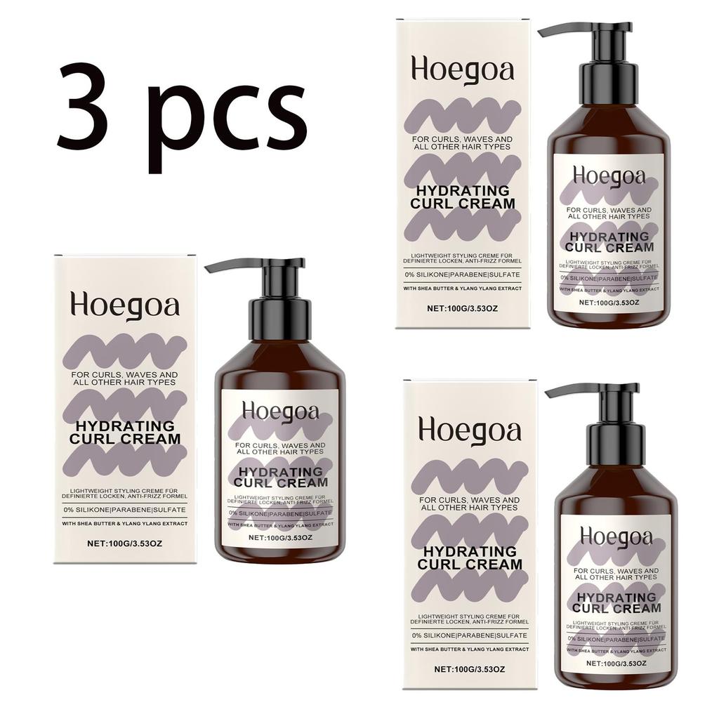 Hoegoa Увлажняющий крем для упругости кудрявых волос 100г Против пушистости Объем кудрявых волос Натуральный объем Стайлинг Уход за волосами Эластификатор