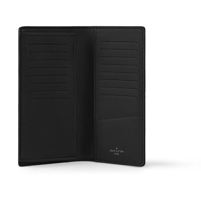 Louis Vuitton Brazza Wallet Black Monogram Shadow Calf Leather Men Wallets M62900