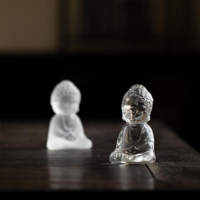 1 шт. стеклянная фигурка маленького монаха, чайный питомец, украшение, дзен-стекло, статуэтка маленького Будды Рулая, набор для кунг-фу чая, чайный поднос, аксессуары для чайной церемонии