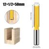 12mm 1/2inch Shank Router Bit Double Flute Long Straight Bits Grooving Bits Trimming Cutter Woodworking Milling Tools