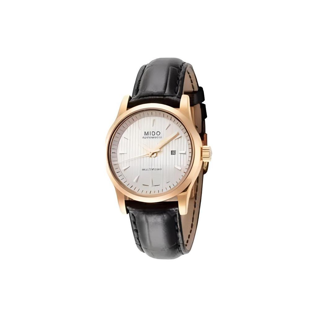 Mido Helmsman Automatic Mechanical Movement 50M Water Resistant Watch 31Mm Gray Dial Pvd Coated Case Leather Strap Women watches M005.007.36.101.00