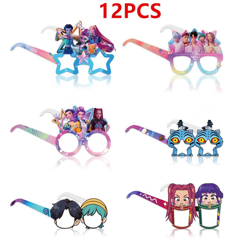 K-pop Party Decorations Demon Hunters Disposable Party Cutlery Set Flag Pulling Birthday Decoration Korean Kpop Party Decor