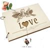 Delicate Wood Wedding Guest Book Natural Colour 27*19 CM Guest Book Guest Registration Book Anniversary