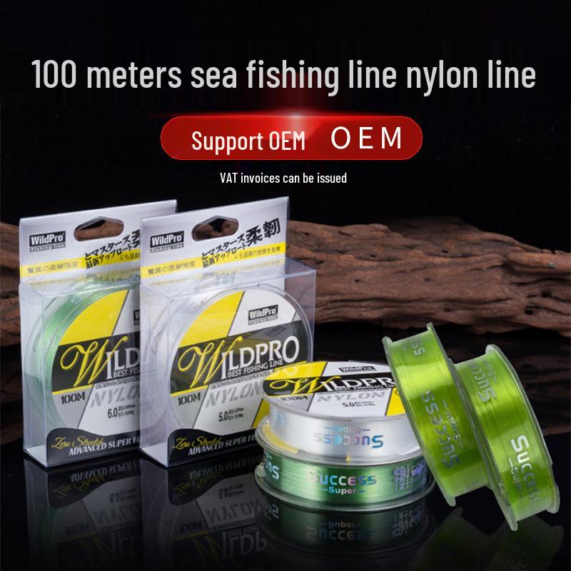 WildPro High-Strength Transparent Nylon Fishing Line, 100 Meters - Japanese Original Thread Leader