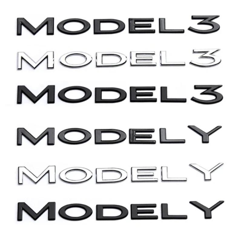 AMG1 Original 3D ABS Letters Logo For Tesla MODEL 3 Y Car Rear Tailgate Trunk Emblem Badge Decal Stickers Auto Styling Accessories