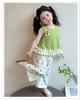 Girls' summer sleeveless set 2026 new children's vest wide leg pants two-piece set stylish baby summer clothes