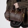 Vintage Boston Bag: Light Luxury Women's Vegetable-Tanned Leather Handbag