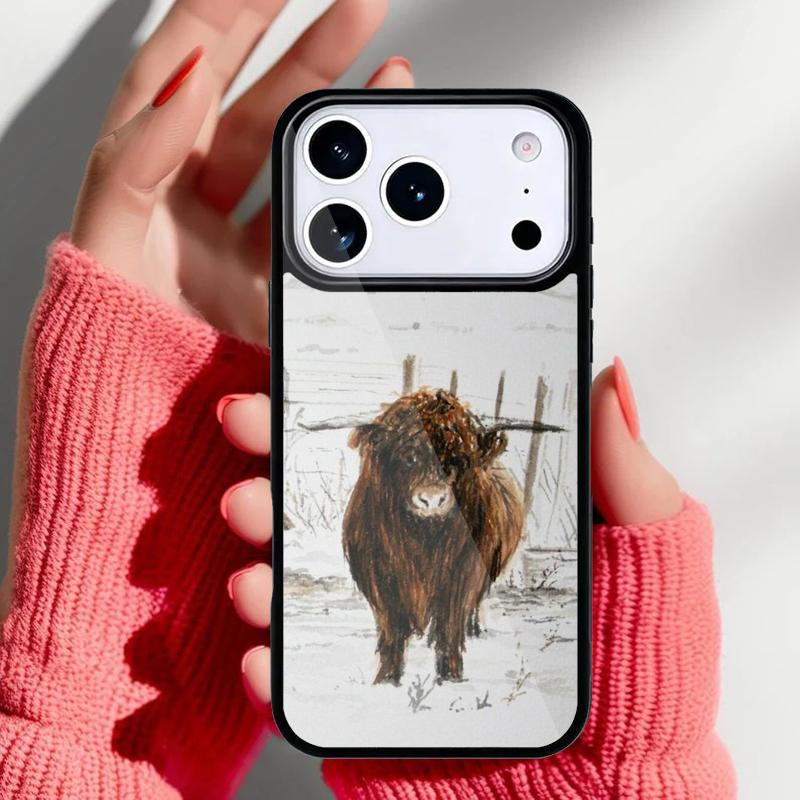 Чехол для телефона с изображениями шотландских коров для iPhone 17 16 15 14 13 Pro Max Задняя крышка для 12 11 Pro Coque