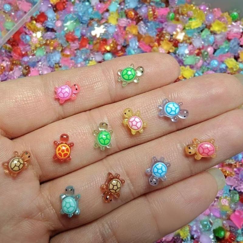 100 шт. Светящиеся в темноте смоляные фигурки черепах / Милые миниатюры для сказочного сада, микроландшафта, кукольного домика, ремесленные изделия