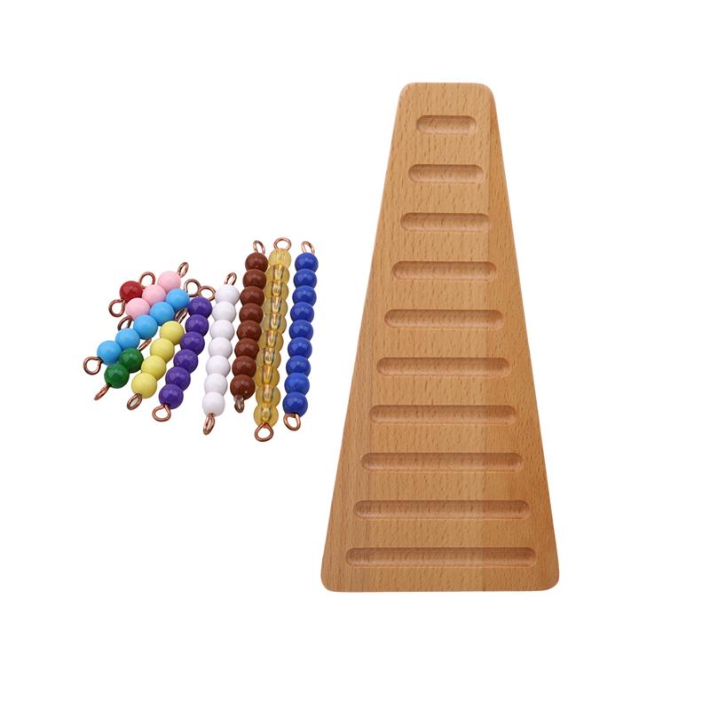 Подлинная лестница из бисера Монтессори Математические манипуляции Детский сад Цветные бусины Лестница и расстановочная стойка