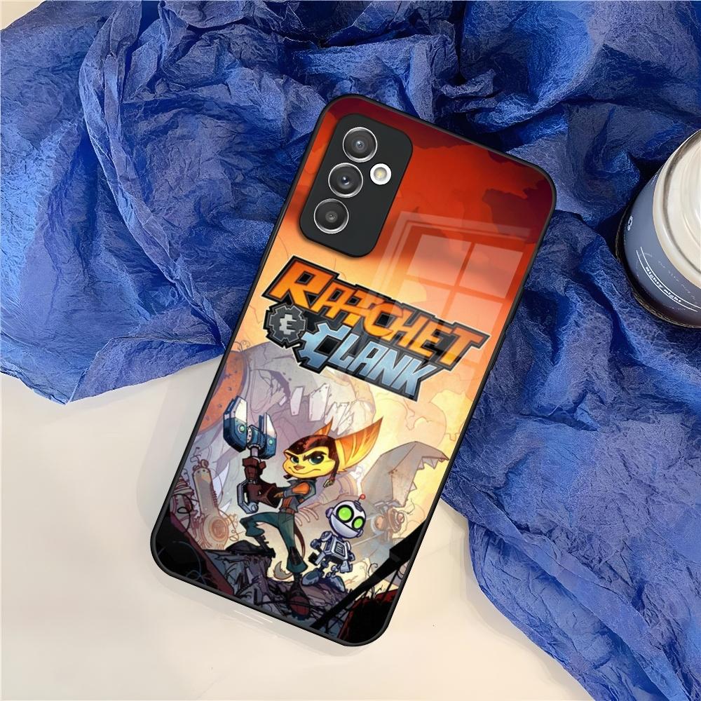 Игровой чехол R-Ratchet Clank для Samsung Galaxy S25 S24 S30 S21 S23 S20 S22 Fe Note 20 Pro Ultra Plus стеклянная крышка