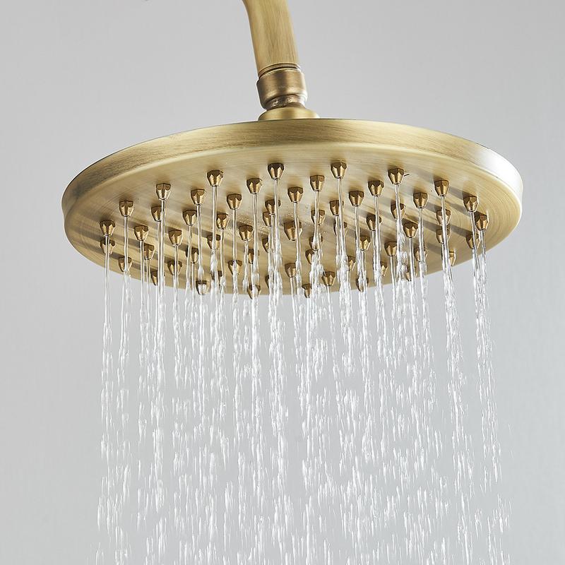 Bathroom 8 inch Antique Brass Shower Head Bath Rainfall Shower Faucet Head Bathroom Accessories Solid Brass