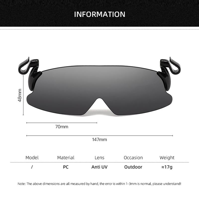 1PC Adjustable Clip Cap Sports Sunglasses Flip-Up Cover UV Protection Sunglasses Mountaineering Glasses