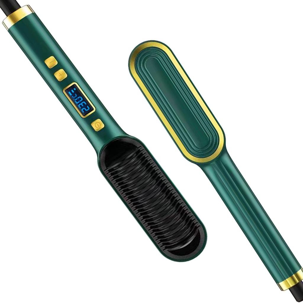 2 в 1 выпрямитель для волос щетка разглаживающий утюжок ЖК-дисплей отрицательные ионы быстрый нагрев против ожогов выпрямление волос и завивка расческа