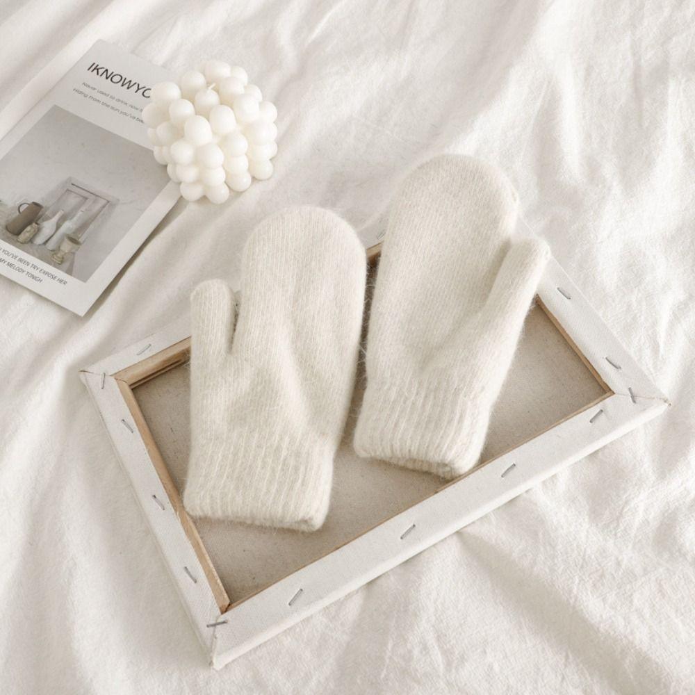 Student Winter And Autumn Full Fingers Gloves Korean Style Mittens Unisex Gloves Rabbit Fur Gloves