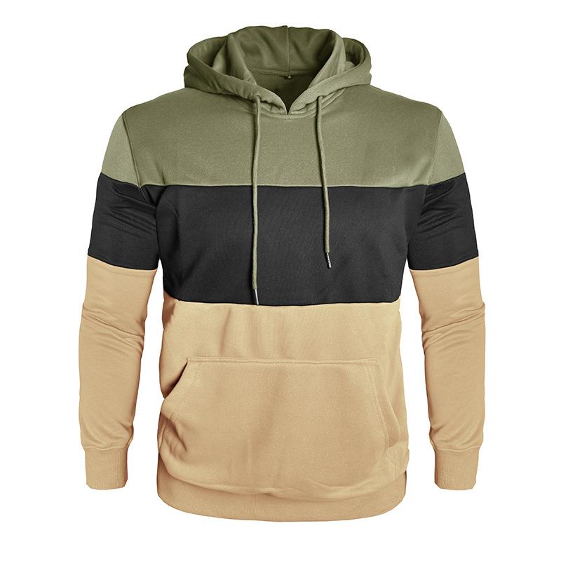 Осень Зима Мужская Толстовка Длинный Рукав Повседневная Спортивная Контрастная Худи Мужская Толстовка с Капюшоном Уличная Одежда Топы для Бега