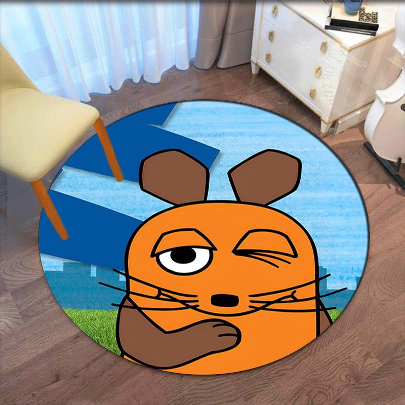 Die Maus Printed Round Rug Carpet Chair Rug Area Rug Entryway Doormats,for Office Chair Living Room Bedroom Kitchen Room.