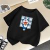 CubbyCrew новая унисекс футболка с коротким рукавом Doraemon Happy Run с принтом мужская и женская с круглым вырезом