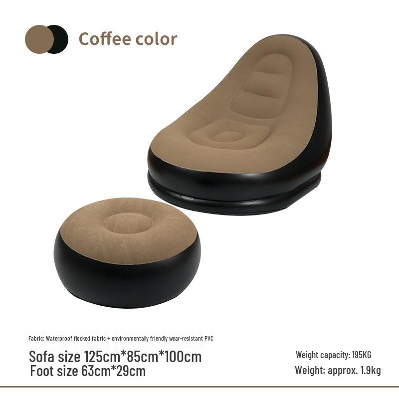 Портативное надувное кресло-диван - Утолщенное флокирование для кемпинга, отдыха или использования в спальне