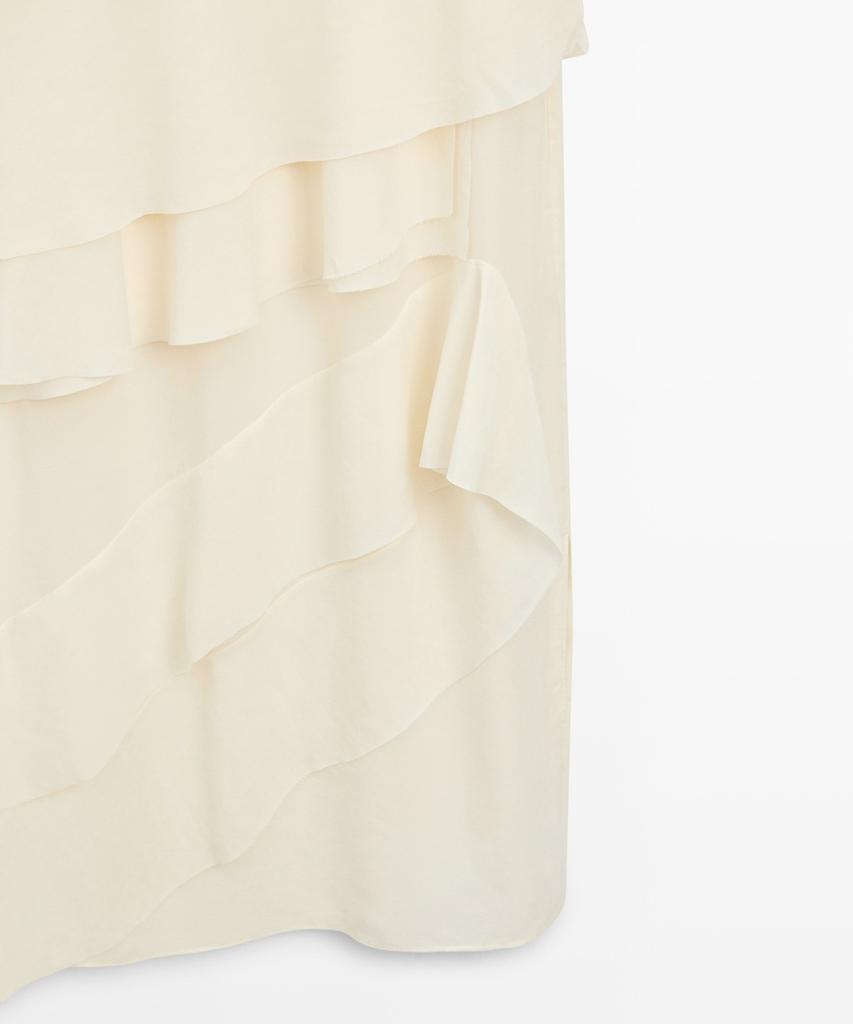 Masimodutti Frill Fluid Midi Dress