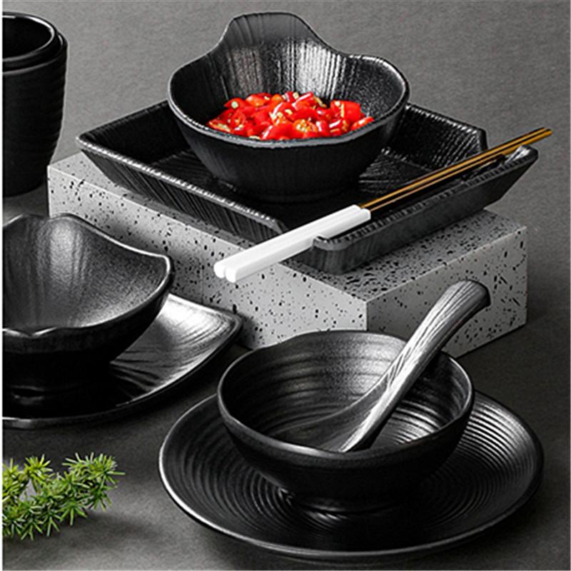 Меламиновые миски для соуса Hot Pot, соусницы с соевым уксусом, черные блюда для ресторана, маленькие суповые тарелки, кухонная утварь