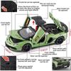 1/24 спортивный автомобиль Lambo SVJ 63, литой металлический автомобиль, игрушки, модели автомобилей со съемной крышей, звуковой подсветкой и откатом назад для детей от 3 лет и старше