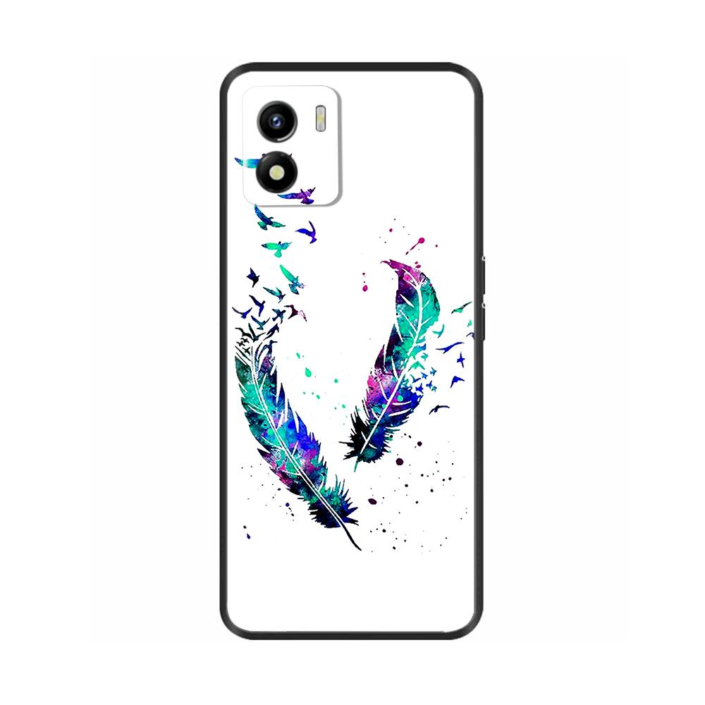 Чехол для Vivo Y01 Y01 2022 Мягкий силиконовый задний чехол ТПУ Чехол для телефона Для Vivo Y01 Y 01 VivoY01 Милый черный бампер Чехол-оболочка Funda