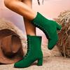 Модные женские ботильоны Роскошные ботинки на массивном каблуке Высокие ботинки в стиле ретро Однотонные ботинки на шнуровке до колена Повседневная удобная трендовая обувь для женщин