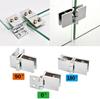 5-8mm Bathroom Decorative Connector Shower Glass Door Hinges Cabinet Cupboard Hardware Clamp Hinges