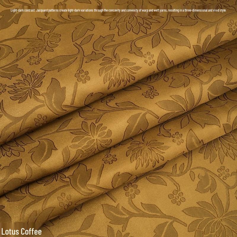 Lotus Texture Dark Pattern Jacquard Fabric for Handbags & Cosplay Hanfu