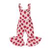 Baby Girl Floral Rompers Sleeveless Tie Shoulder Jumpsuit Suspender Pants Bell Bottoms Toddler Overalls