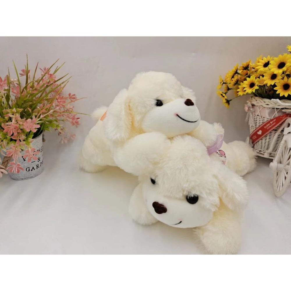 Вышитые буквы белая собака плюшевая игрушка подушка для метания украшение багажника автомобиля кукла улыбающаяся морда собаки