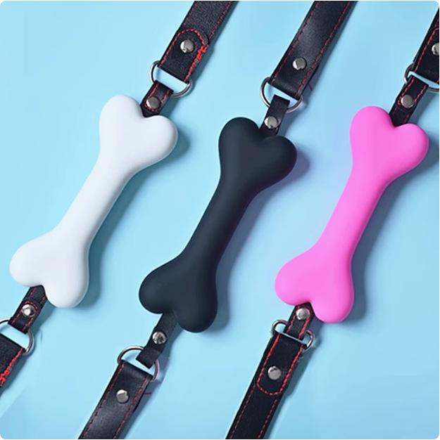 Silicone Dog Bone Mouth Gag for Erotic Tease and Foreplay - Unisex Adult Toy