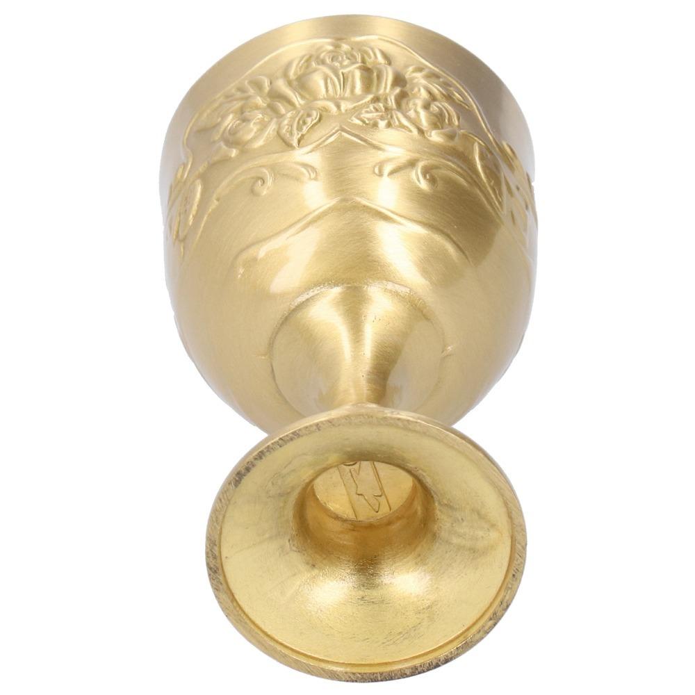 Engraved Flower Vintage Chalice Embossed Rose Wine Goblet Brass Goblet Party Supplies