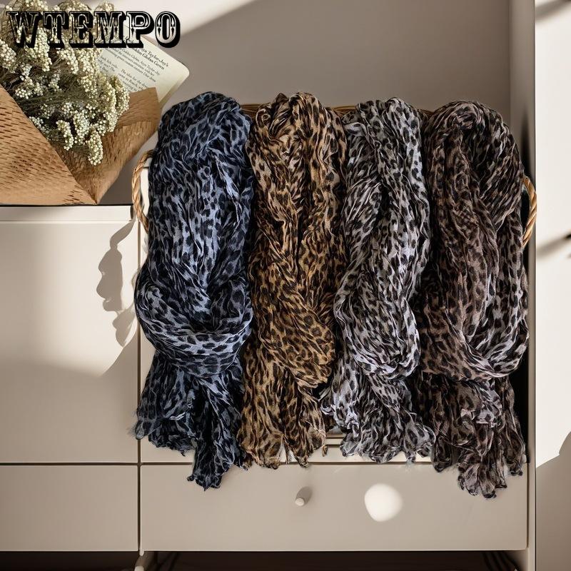Дышащий платок с принтом классический леопард плиссе жареные булочки женский головной платок шелковый платок