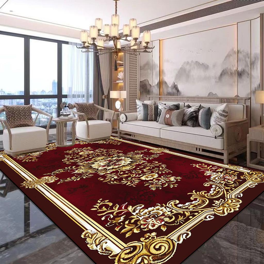 Luxury European Style Large Carpets Living Room Decoration Bedroom Bedside Rugs Lounge Non-slip Washable Coffee Tables Floor Mat