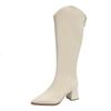 Plus Size New Women Boots Zipper Thick High Heels Simple Autumn Winter Boots Knee High Botas