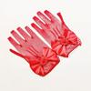 Bow Knot Lace Mesh Gloves Short Etiquette Dress Gloves  Holiday Princess Birthday Party Gloves