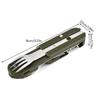 Portable Camping Cutlery Set 3-in-1 Foldable Stainless Steel Knife Fork Spoon Combo Utensils