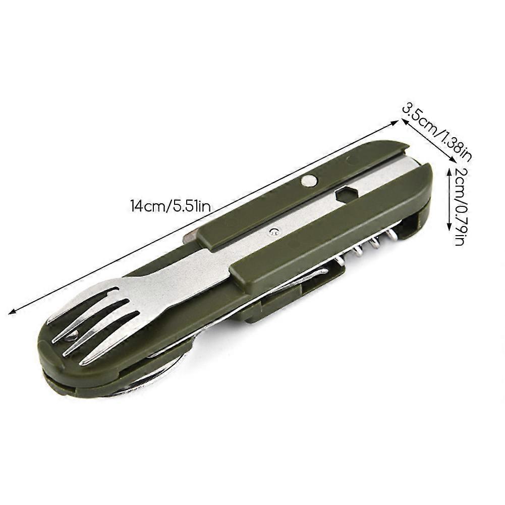 Portable Camping Cutlery Set 3-in-1 Foldable Stainless Steel Knife Fork Spoon Combo Utensils