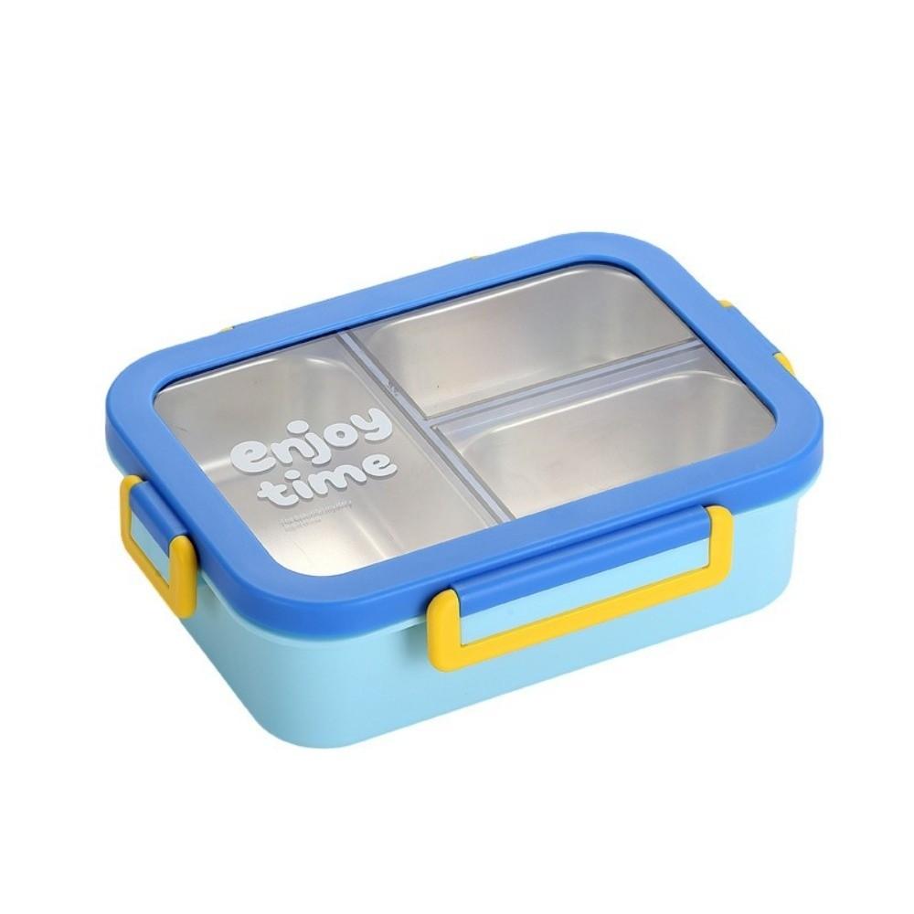 Rectangular Shape Rectangular Lunch Box Divided Grids Stainless Steel Food Container  for School