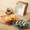 Large Dumpling Plate with Vinegar Space Square Shape Snack Cookie Platter Food Tray Dish Tableware Kitchen Gadgets Plates