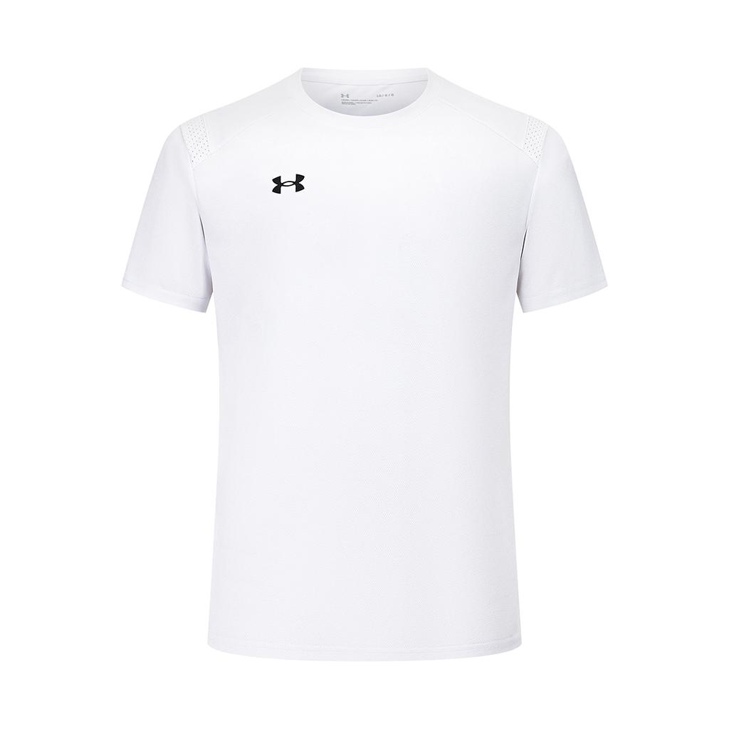 Under Armour Solid Color Simple Logo Print Outdoor Breathable Crew Neck Short Sleeve Jersey Set Unisex Sportswear 21500525-100+24500204-001